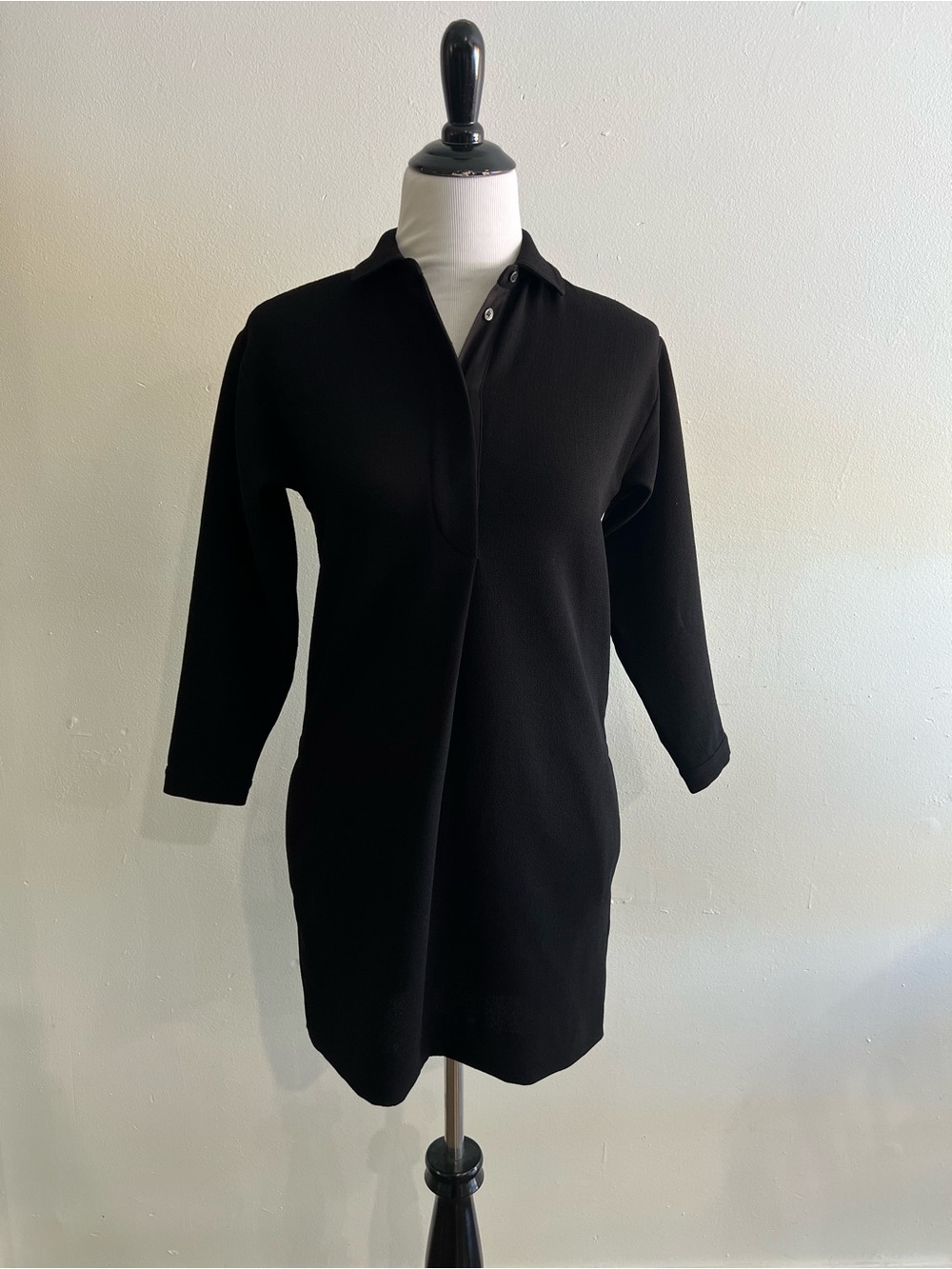 Madewell Black Collared Mini Dress